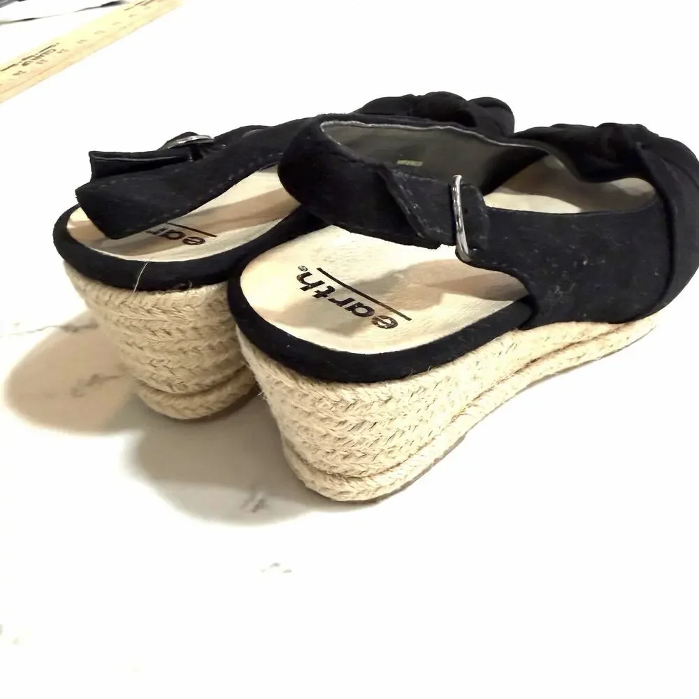 Earth Origins Size 10 Womens Thara Bermuda Sling Back Espadrille Sandal Bow